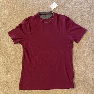 Brunello Cucinelli Slim fit maroon Short Sleeve Tee